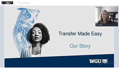 The title screen of a transfer presentation that says "Transfer Made Easy. Our Story."