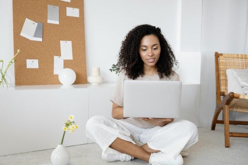 Woman Using a Computer