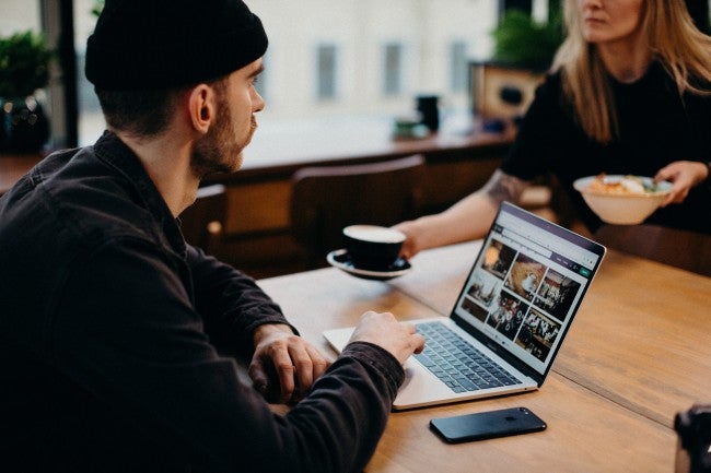 man working at his laptop