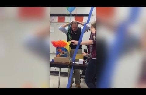 Students Surprise Their Teacher With His First Birthday Cake in 10 Years