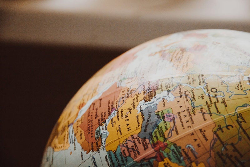 Social studies teaching with globe