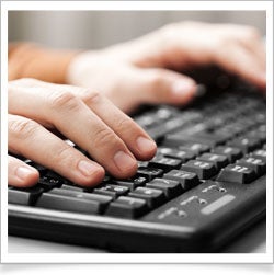 Typing on keyboard