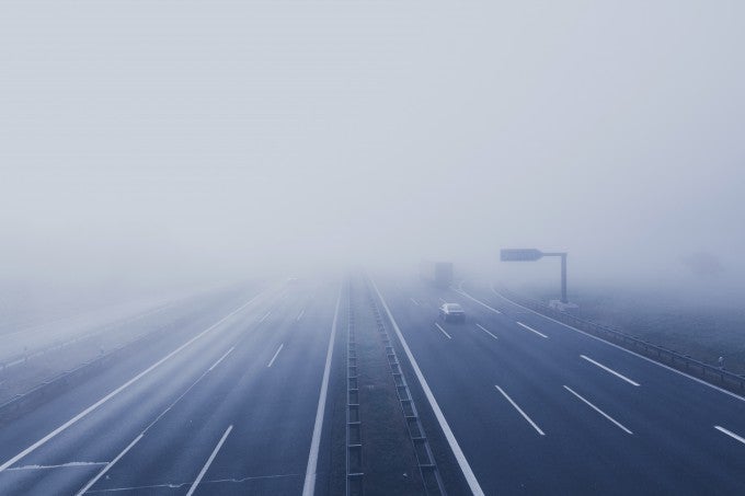 Foggy road showing future of cybersecurity