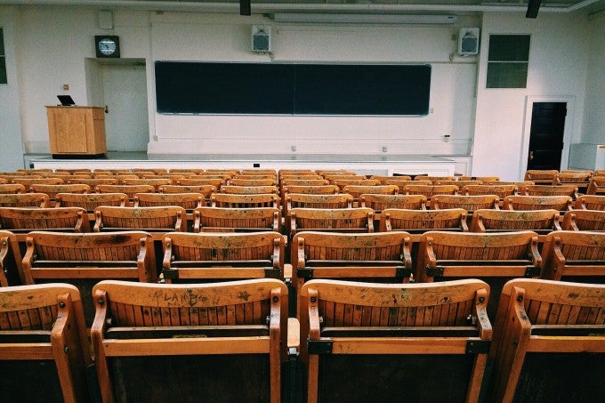 Online classes lead to empty classroom