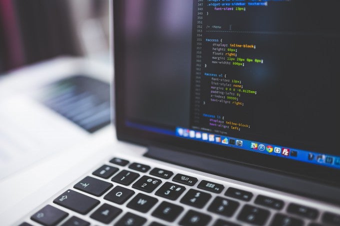 Cybersecurity code on computer