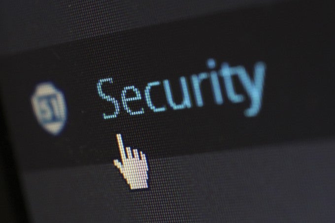 Cyber security on computer screen