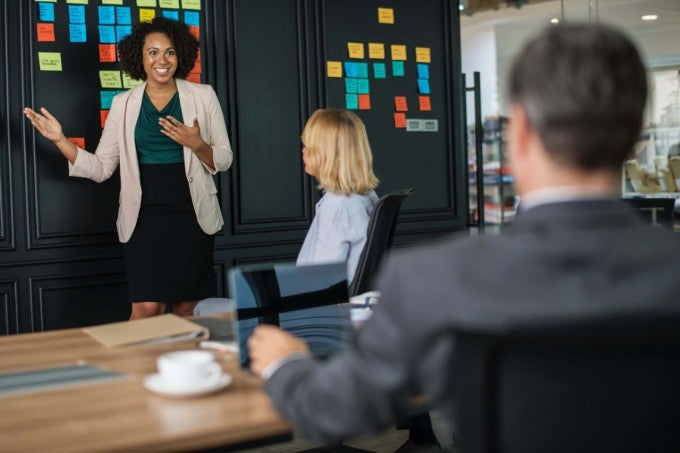 Great leaders and women leaders show presentation