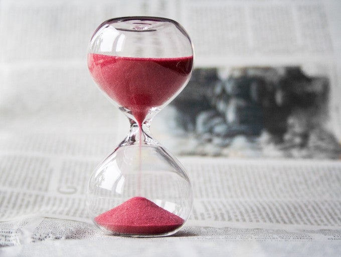 Hour glass as time management tool