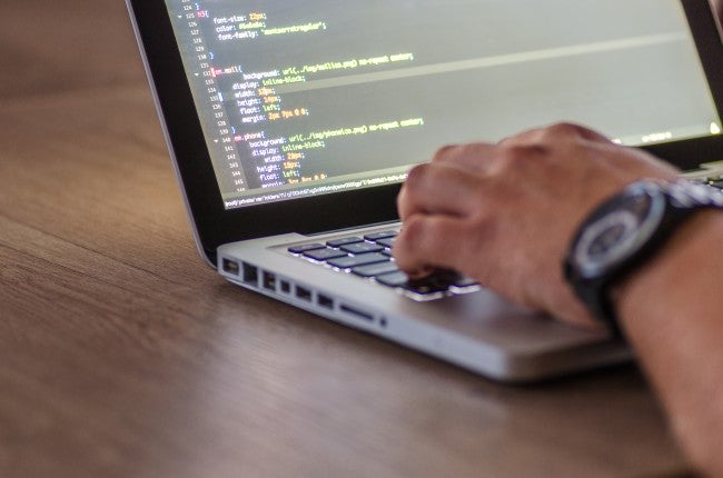 Hands on keyboard writing code