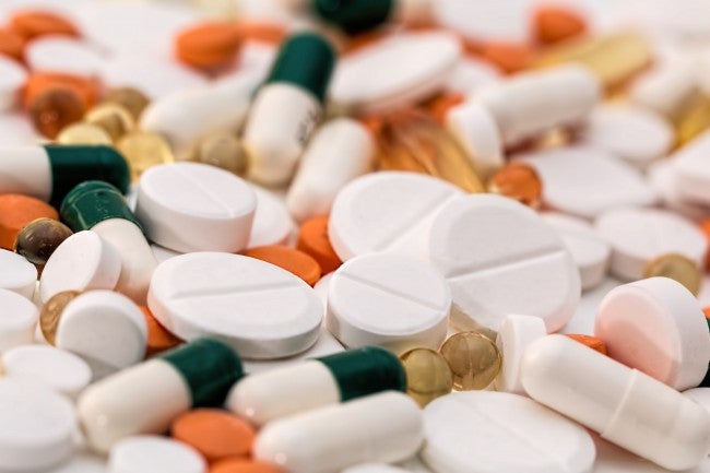 Close up of lots of pills
