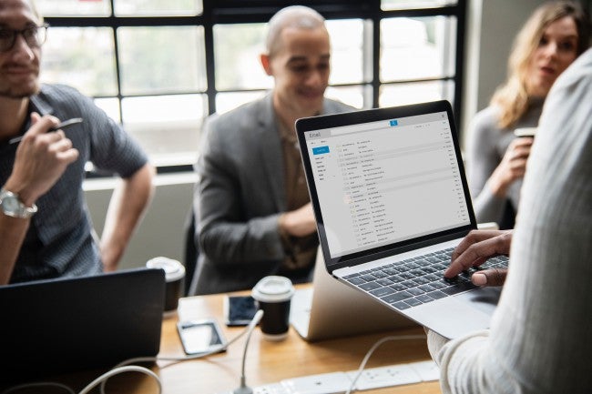 Using a computer to demonstrate presentation Generation Z