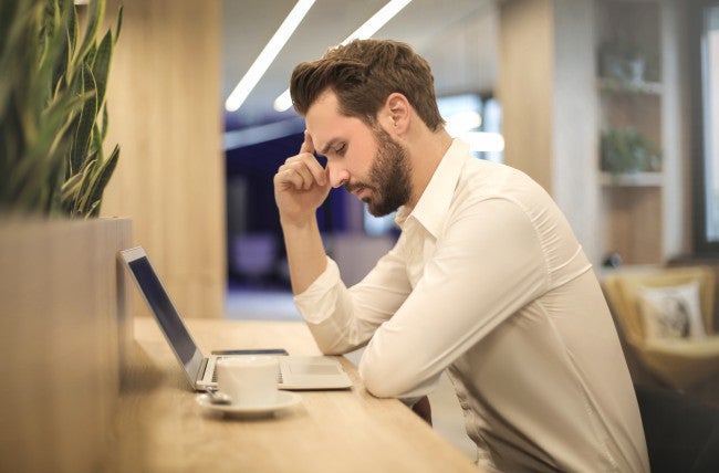 Man workplace burnout