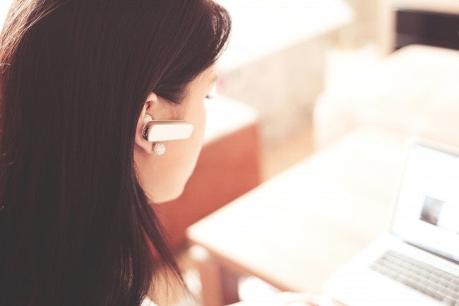 Enrollment counselor on phone