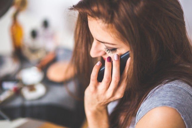 Student on phone