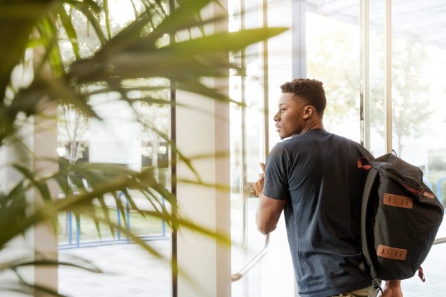 Generation Z student with backpack