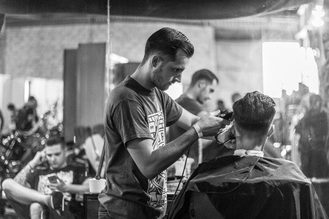 Man cutting hair