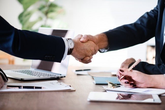 Interview handshake