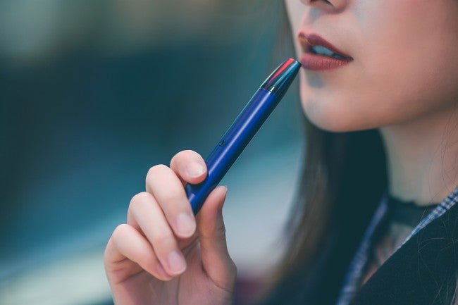 Vaping with e-cigarette