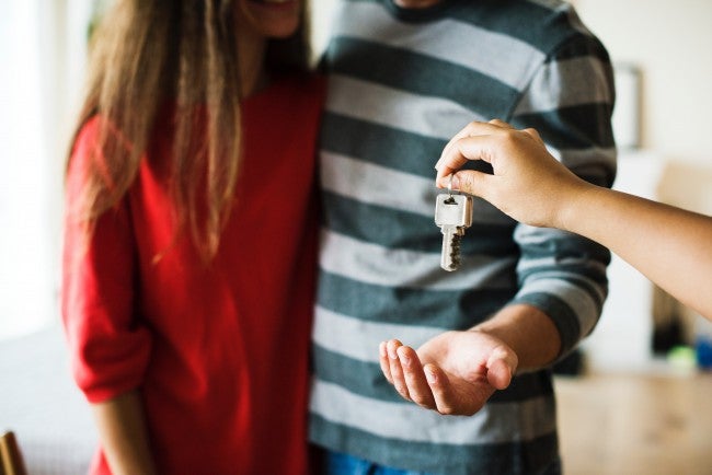 Homeowner getting key