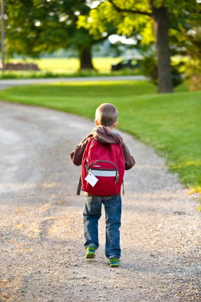 Boy with backpack