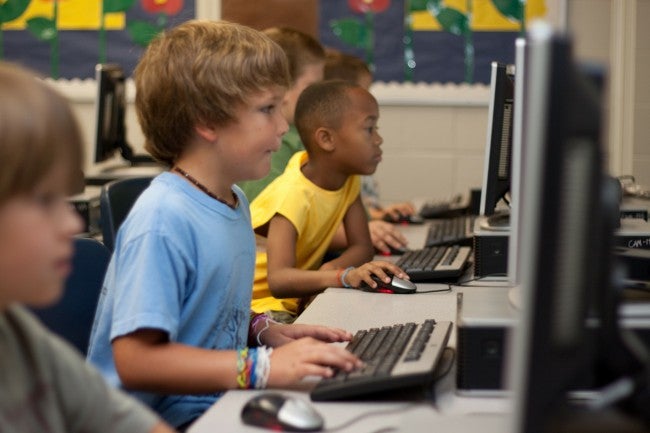 Students on computers