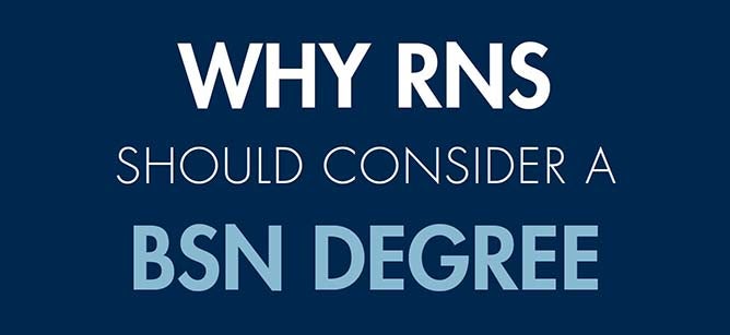 Text that says, "Why RNs should consider a BSN degree."