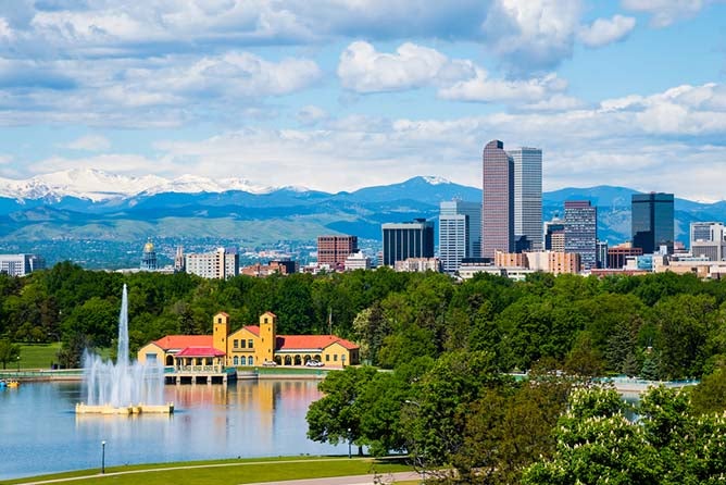 Photos of the Denver skyline.