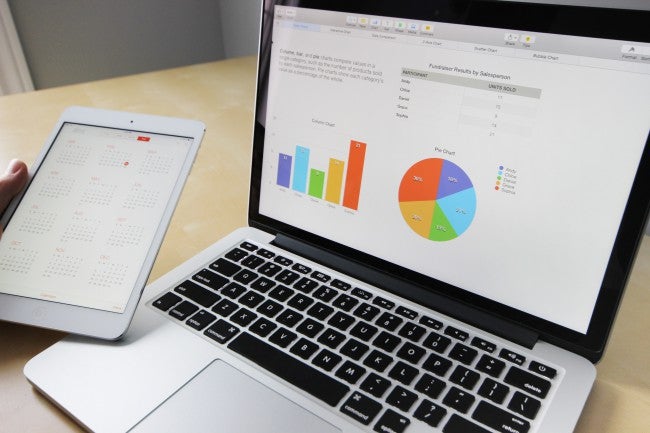 Computer screen showing marketing analytics