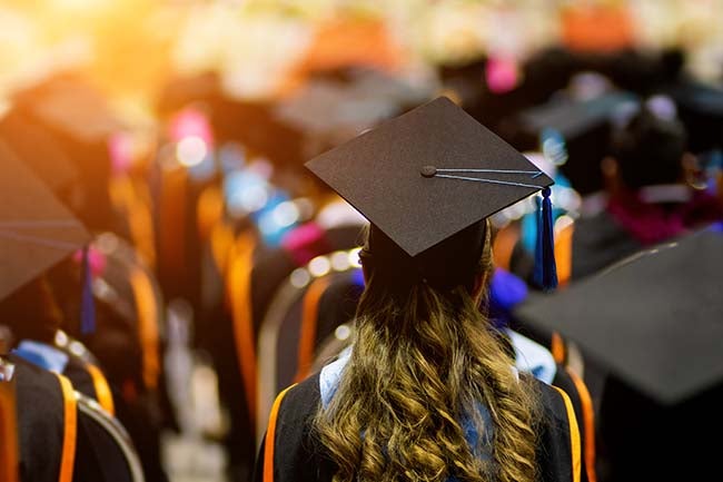 Photo of the back of a student's graduation cap.