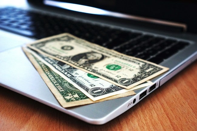 Money on computer