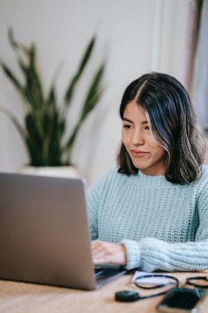 woman at a laptop