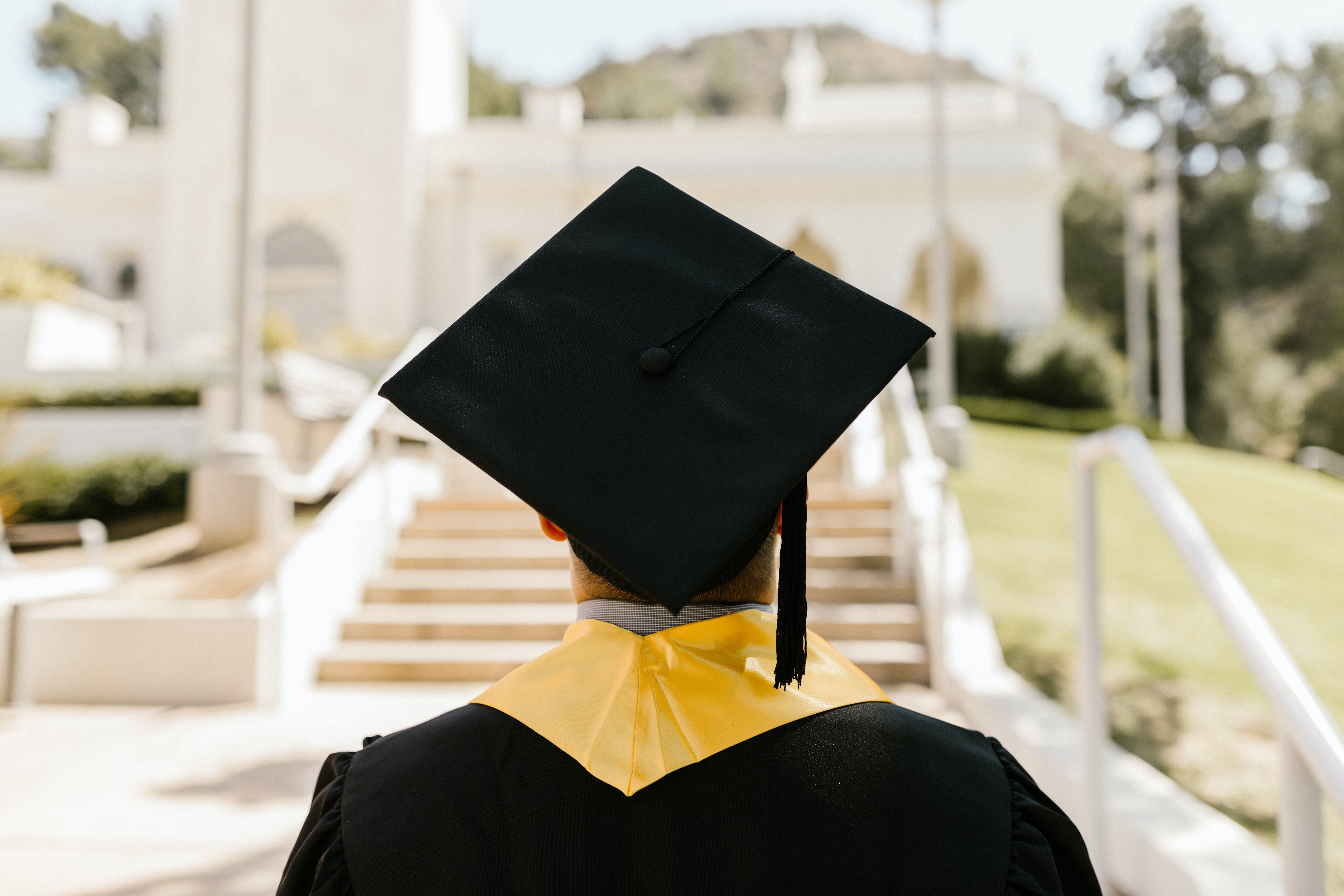 person in a academic cap and gown