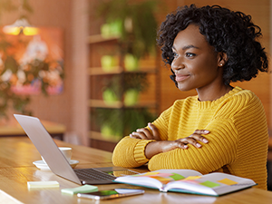 student on computer