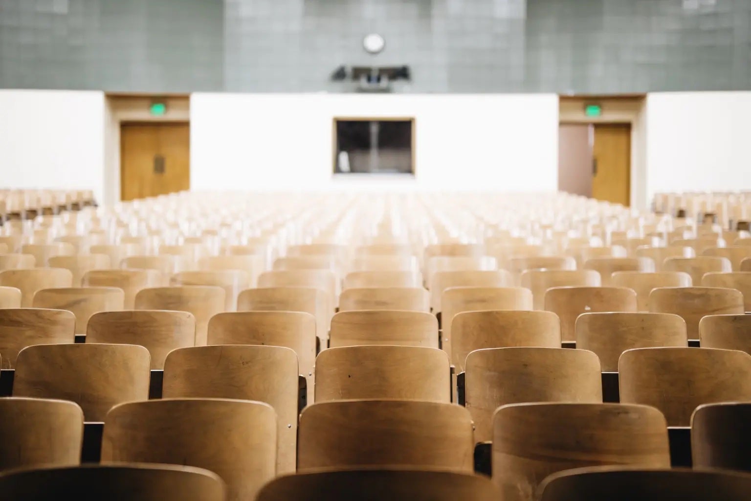 empty seats in a lecture hall