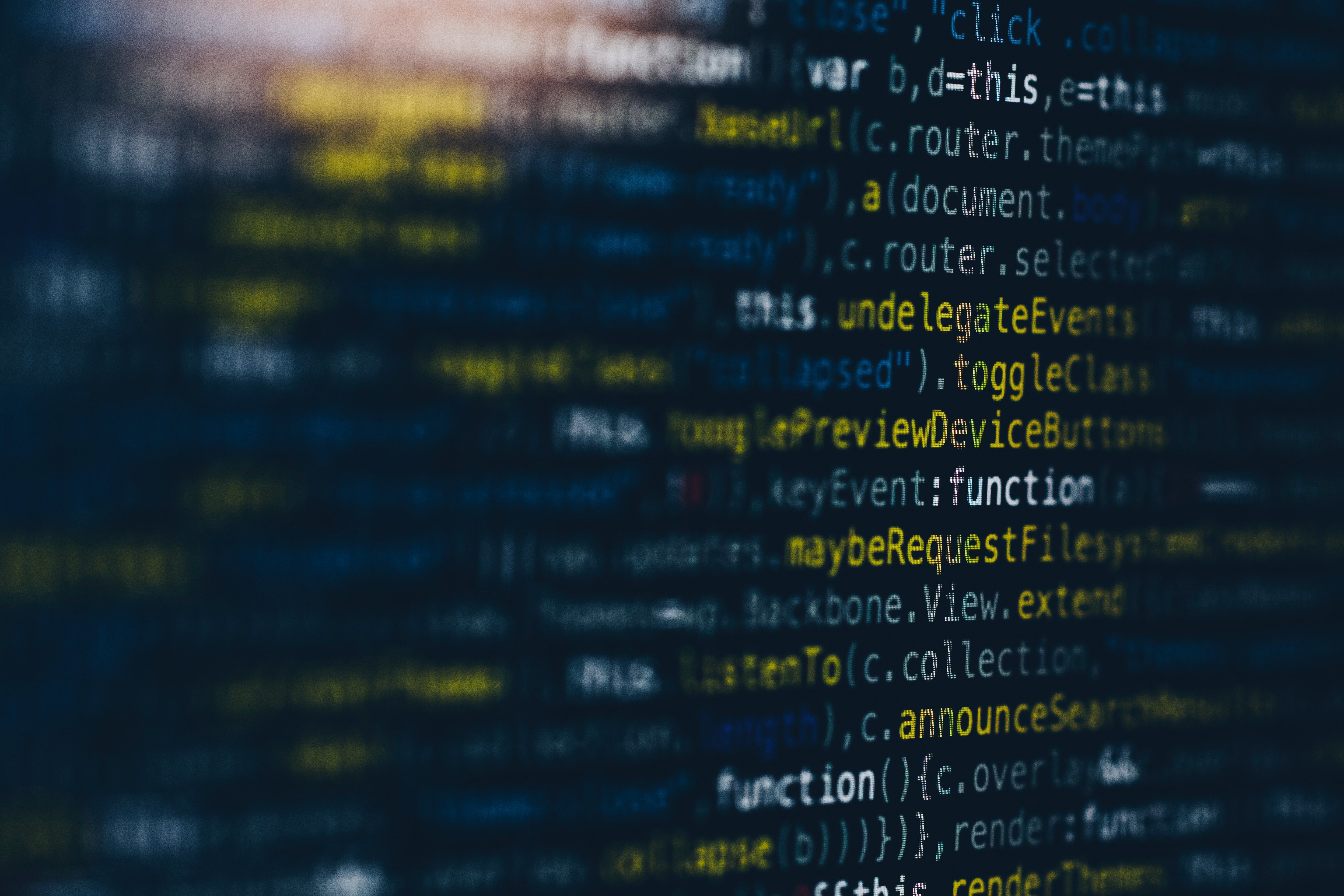 code typed on a computer