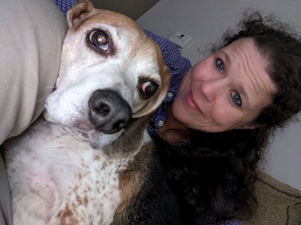 WGU student Jennifer Stripling and her dog
