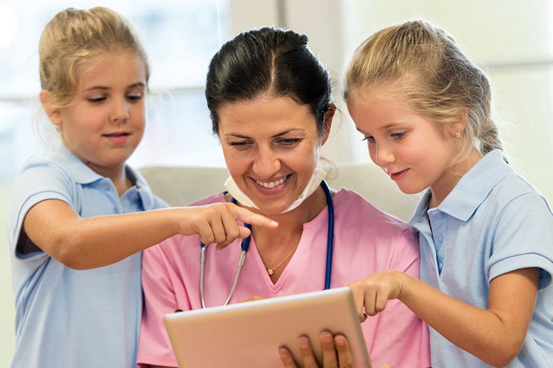 Nurse with kids