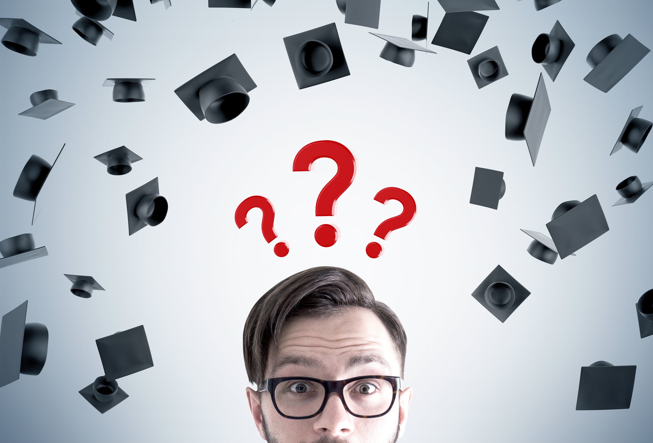 Guy with question marks