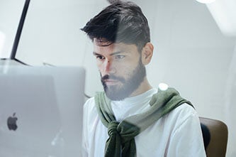 Man using a computer