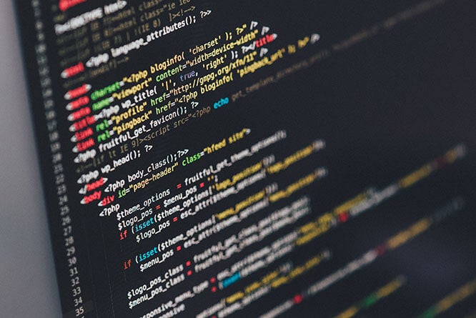 HTML code on a computer screen
