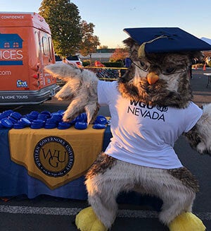 Sage, the Night Owl, at the Run for Education event