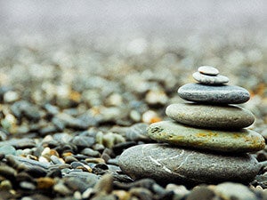 Stacked river stones
