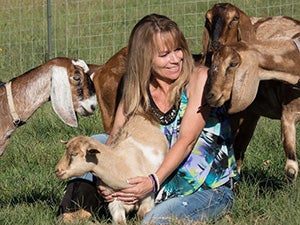 Bobbette Fagel and her goats