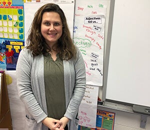 Cherity Hunt in her classroom