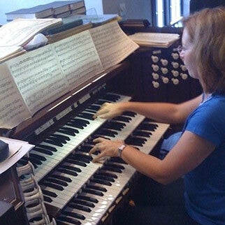 Chancellor Estep at the organ