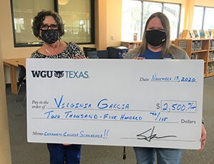 Kolette Palacios awards Community College Scholarship to Virginia Garcia