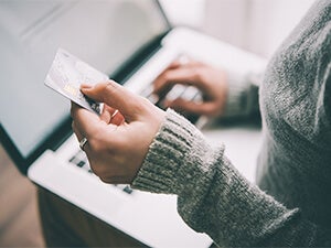 Woman shopping online