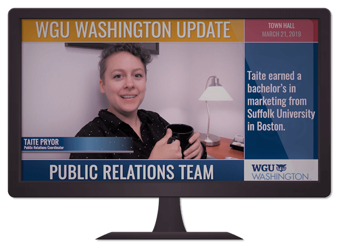 WGU Washington at Town Hall meeting.