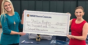 Shellie Hughes and scholarship presentation