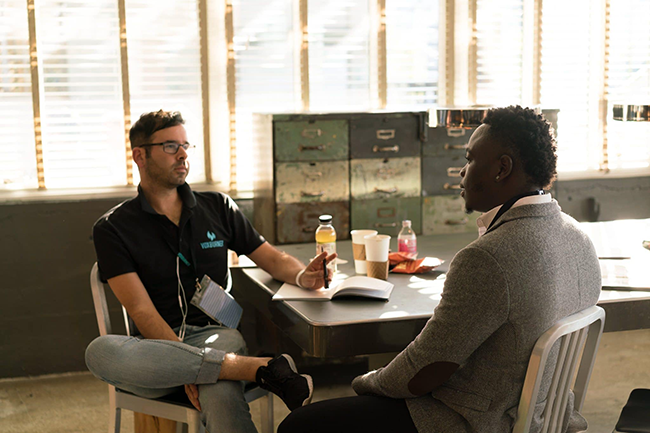 Mentorship interview between two men